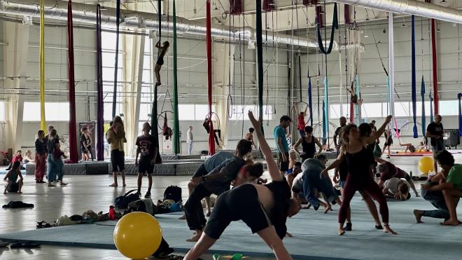 &ldquo;a large hall with acrobatic aparatus&rdquo;