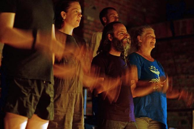 &ldquo;Greg and Karen in a show audience clapping&rdquo;